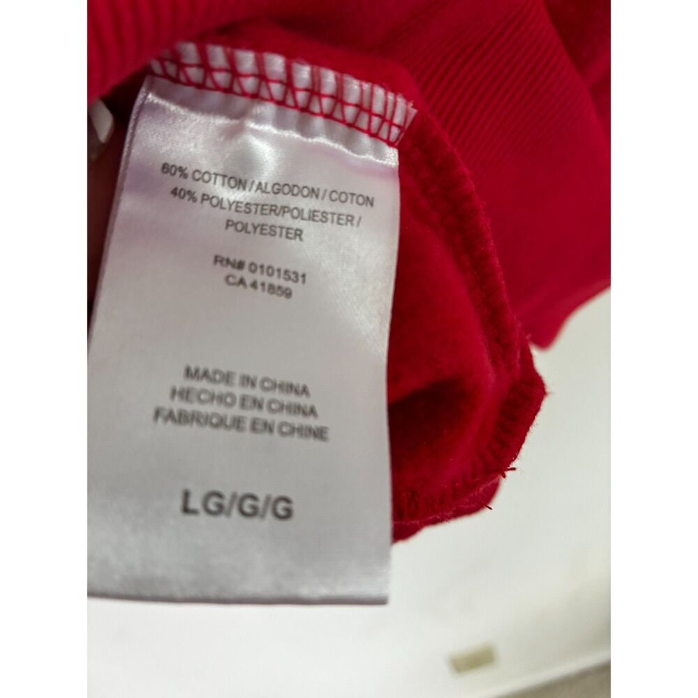 Care Bears Let's Get Cozy Red PomPom Cheer Bear Winter Crewneck Sweatshirt Large - Picture 4 of 4